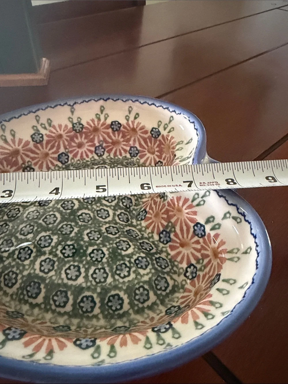 Polish Pottery heart-shaped bowl handcrafted in Bolesławiec, Poland